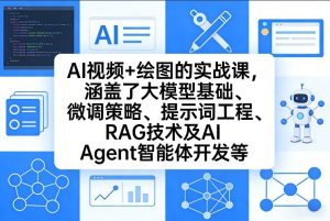 AI视频+绘图的实战课，涵盖了大模型基础、微调策略、提示词工程、RAG技术及AI Agent智能体开发等| 鹿鸣网创