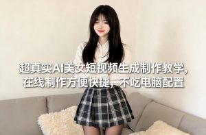 超真实AI美女短视频生成制作教学，在线制作方便快捷，不吃电脑配置，快速起号涨粉| 鹿鸣网创