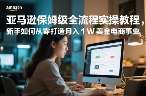 亚马逊保姆级全流程实操教程，新手如何从零打造月入1W美金电商事业| 鹿鸣网创