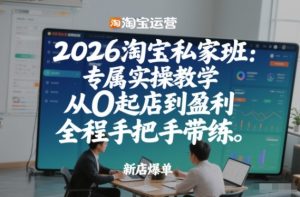 2026淘宝私家班：专属实操教学，从0起店到盈利，全程手把手带练（更新）| 鹿鸣网创