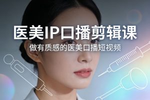 医美IP口播剪辑课，做有质感的医美口播短视频| 鹿鸣网创