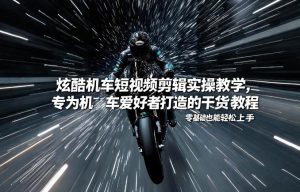 炫酷机车短视频剪辑实操教学，专为机车爱好者打造的干货教程，零基础也能轻松上手| 鹿鸣网创