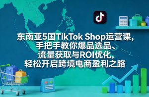 东南亚5国TikTok Shop运营课,手把手教你爆品选品、流量获取与ROI优化,轻松开启跨境电商盈利之路| 鹿鸣网创