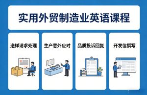 实用外贸制造业英语课程，教你专业处理送样请求、应对生产意外、回复品质投诉、撰写开发信等| 鹿鸣网创