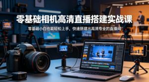 零基础相机高清直播间搭建实战课，小白也能轻松上手，快速搭建出高清专业的直播间| 鹿鸣网创