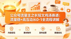 公众号流量主之长短文鸡汤赛道，流量稳+高互动，从0-1全流程讲解| 鹿鸣网创