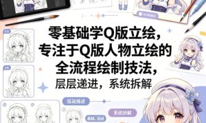零基础学Q版立绘，专注于Q版人物立绘的全流程绘制技法，层层递进，系统拆解| 鹿鸣网创