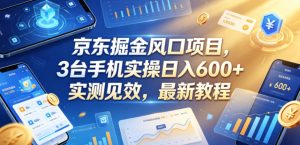 京东掘金风口项目，3台手机实操日入600+，实测见效，最新教程【揭秘】| 鹿鸣网创