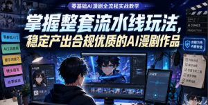 零基础AI漫剧全流程实战教学,掌握整套流水线玩法,稳定产出合规优质的AI漫剧作品| 鹿鸣网创