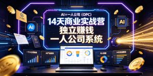 AI×一人公司(OPC)14天商业实战营,用AI帮你搭建一个属于你自己的、能独立賺钱的一人公司系统| 鹿鸣网创
