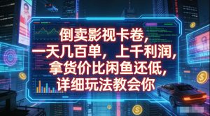 倒卖影视卡卷，拿货价比闲鱼还低，一天几百单，单日1k+利润，详细玩法教会你【揭秘】| 鹿鸣网创