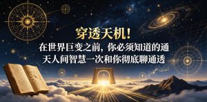 付费文章:穿透天机!在世界巨变之前,你必须知道的通天人间智慧一次和你彻底聊通透| 鹿鸣网创