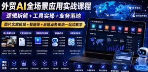 外贸AI全场景应用实战课程｜逻辑拆解+工具实操+业务落地，图片文案视频+智能体+自建业务系统一站式教学| 鹿鸣网创