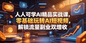 人人可学AI精品实战课,零基础玩转AI短视频,解锁流量副业双增收| 鹿鸣网创