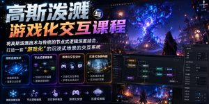 高斯泼溅与游戏化交互课程，将高斯泼溅技术与传统的节点式逻辑深度结合，打造一套“游戏化”的沉浸式场景的交互系统| 鹿鸣网创