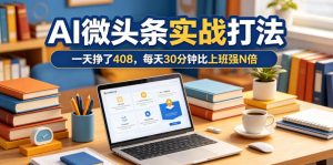 一天挣了408，AI微头条实战打法，每天30分钟比上班强N倍| 鹿鸣网创