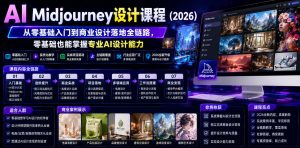 AI Midjourney设计课程(2026),从零基础入门到商业设计落地全链路,零基础也能掌握专业AI设计能力| 鹿鸣网创