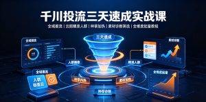 千川投流三天速成实战课｜全域推流、云图精准人群、种草加热、素材诊断筛选全维度起量教程| 鹿鸣网创