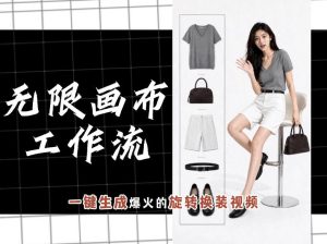 无限画布工作流，一键制作爆火的旋转换装视频，操作简单，零基础也能学会| 鹿鸣网创