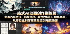 一站式AI动画创作训练营,涵盖古风武侠、影视风格、异世界科幻、解压场景,从零自主制作高质量原创短篇动画| 鹿鸣网创