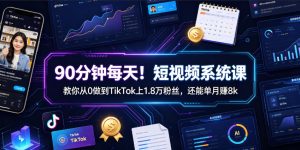 90分钟每天！短视频系统课教你从0做到TikTok上1.8万粉丝，还能单月賺8k【原创双语字幕】| 鹿鸣网创