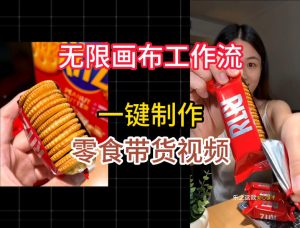 无限画布工作流一键制作零食带货视频,操作简单实操教学| 鹿鸣网创