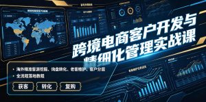 跨境电商客户开发与精细化管理实战课|海外精准客源挖掘、询盘转化、老客维护、客户分层全流程落地教程| 鹿鸣网创