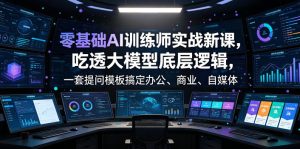 零基础AI训练师实战课,吃透大模型底层逻辑,一套提问模板搞定办公、商业、自媒体、设计、生活全场景AI落地应用| 鹿鸣网创