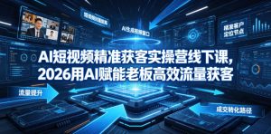 AI短视频精准获客实操营6月10-14号线下课，2026用AI赋能老板高效流量获客| 鹿鸣网创