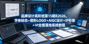 品牌设计高阶班第15期2026,字体标志+图形LOGO+AIGC设计+IP形象+VI全案落地系统教程| 鹿鸣网创