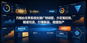 万相台无界系统化推广特训营VI0.0,少花冤枉钱,精准引流、打爆新品、稳提投产(全程录音+字幕)| 鹿鸣网创