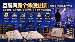 互联网新个体创业课|从零搭建低成本小生意,商业思维+商业模式+流量实战+个人成长全闭环教程| 鹿鸣网创