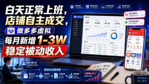 白天正常上班，店铺自主成交，做多多虚拟每月新增1-3W稳定被动收入【揭秘】| 鹿鸣网创