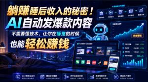 躺賺睡后收入的秘密!AI自动发爆款内容,不需要懂技术,让你在睡觉的时候也能轻松賺钱【原创双语字幕】| 鹿鸣网创