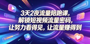 3天2夜流量陪跑课，解锁短视频流量密码，让努力看得见，让流量賺得到（更新0810）| 鹿鸣网创