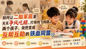 付费文章：如何让二胎家庭里天天争风吃醋、打得鸡飞狗跳的两个孩子，突然变成互帮互助的铁血同盟？| 鹿鸣网创