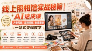 线上照相馆实战秘籍｜AI速成课，人像写真、品牌视觉、创意图像一站式变现教学| 鹿鸣网创