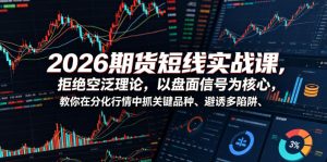 2026期货短线实战课,拒绝空泛理论,以盘面信号为核心,教你在分化行情中抓关键品种、避诱多陷阱(更新0711)| 鹿鸣网创
