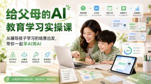 给父母的AI教育学习实操课,从辅导孩子学习的场景出发,带你一起学AI用AI| 鹿鸣网创