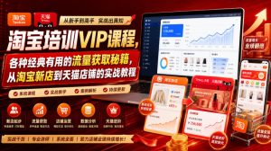 淘宝培训VIP课程，各种经典有用的流量获取秘籍，从淘宝新店到天猫店铺的实战教程（更新08月12日）| 鹿鸣网创