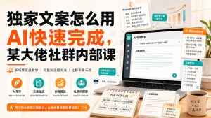 独家文案怎么用AI快速完成，某大佬社群内部课| 鹿鸣网创