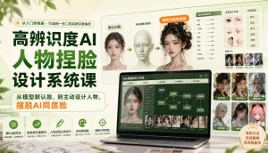 高辨识度AI人物捏脸设计系统课,从模型默认脸,到主动设计人物,摆脱AI同质脸| 鹿鸣网创