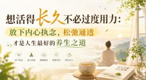 付费文章:想活得长久不必过度用力:放下内心执念,松弛通透才是人生最好的养生之道| 鹿鸣网创