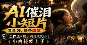 AI催泪小短片,流量好,条条爆款,工作流+提示词统统交给你,小白轻松上手| 鹿鸣网创