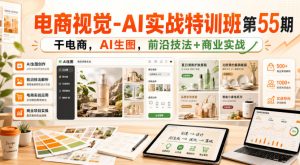 电商视觉-AI实战特训班第55期,干电商,AI生图,前沿技法+商业实战| 鹿鸣网创