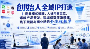 创始人全域IP打造|商业模式梳理、人设内容定位、爆款产品开发、私域成交体系搭建、线下赋能与商业陪跑全流程教学| 鹿鸣网创