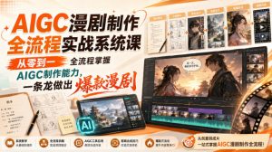 AIGC漫剧制作全流程实战系统课,从零到一全流程掌握AIGC制作能力,一条龙做出爆款漫剧| 鹿鸣网创