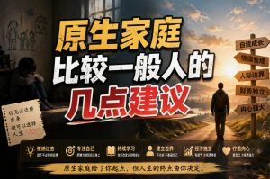 付费文章:给原生家庭比较一般人的几点建议| 鹿鸣网创