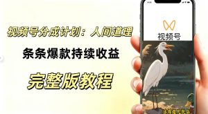 视频号新玩法之AI动漫画风励志视频,不用会画画、不用拍摄,持续化收益,详细拆解| 鹿鸣网创