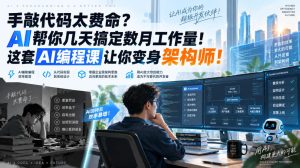手敲代码太费命?AI帮你几天搞定数月工作量!这套AI编程课让你变身架构师!【原创双语字幕】| 鹿鸣网创